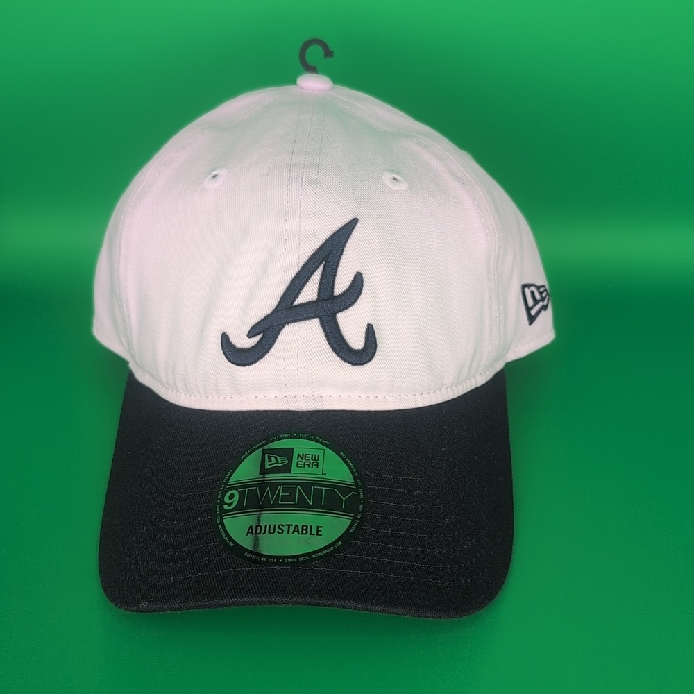 Atlanta Braves New Era 9Twenty Hat Navy Blue White Adult Adjustable Cap NWT - Picture 2 of 10